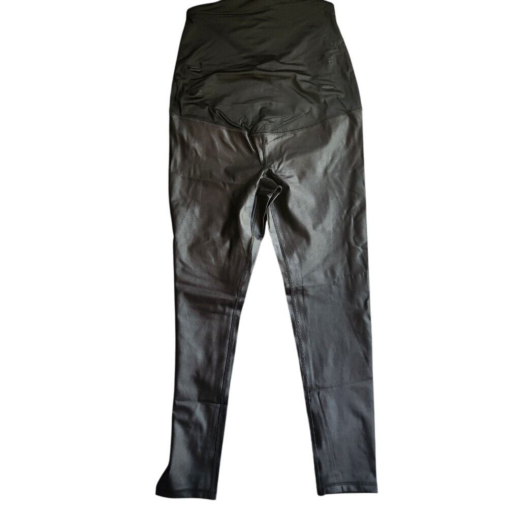 Isabel Maternity NWT BlackActive Maternity Glossy Legging w/ Crossover Panel Med